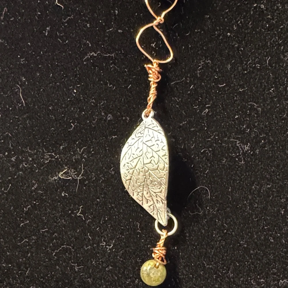 Handmade Vintage Copper Wire Rapped Stone Pendant